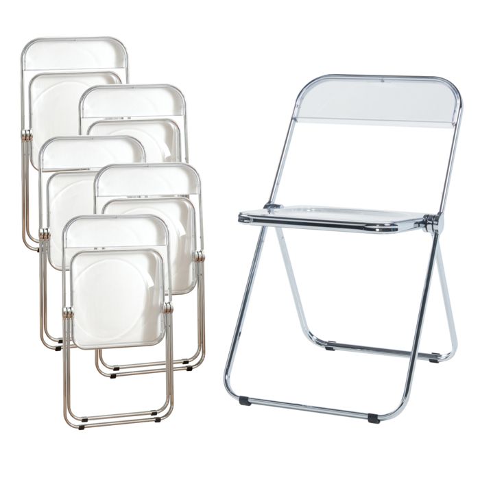 Lot de 6 chaises pliantes Pornainen transparent Lot de 6 chaises pliantes Pornainen transparent