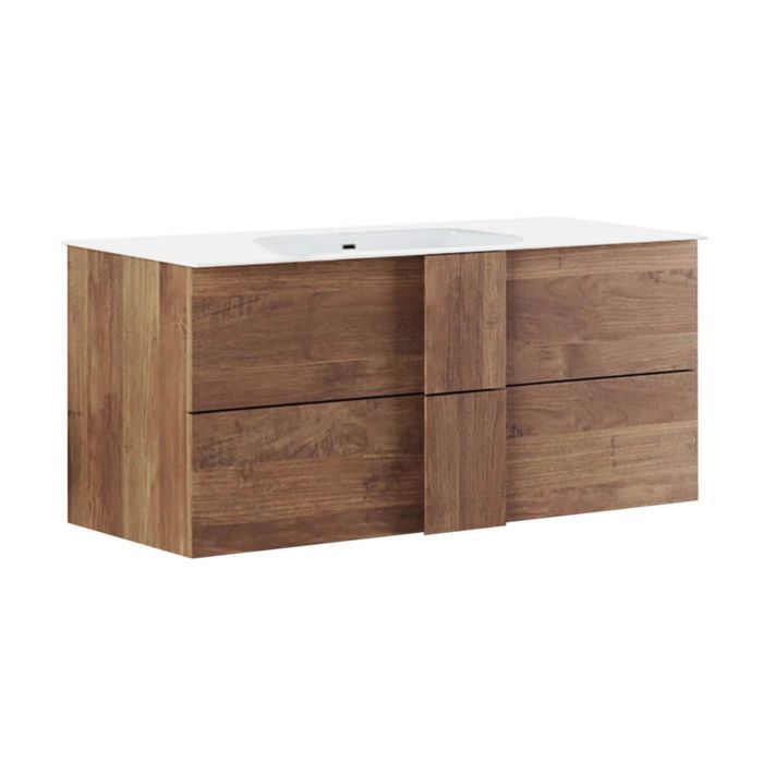Meuble Vasque 82cm suspendu 2 tiroirs aspect bois finition Mercure - ZEUS Meuble Vasque 82cm suspendu 2 tiroirs aspect bois finition Mercure - ZEUS