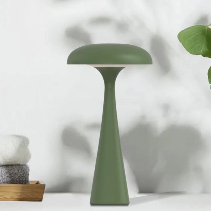 Lampe de table rechargeable LED – Modèle Margaux - Forme Champignon - Vert