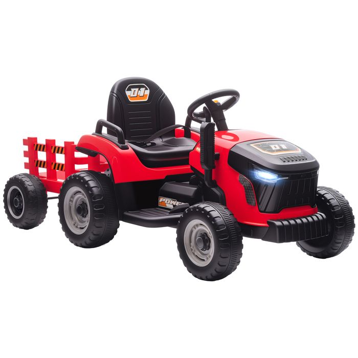 AIYAPLAY Tracteur &Eacute;lectrique Enfant Avec Remorque Amovible Et T&eacute;l&eacute;commande Nombreux Effets