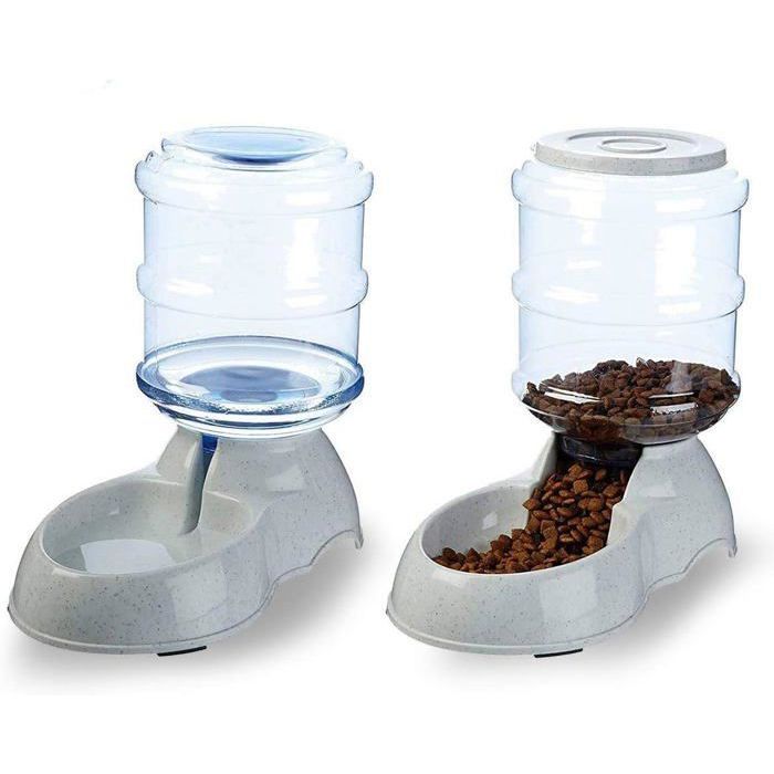 Mangeoire Automatique à Gravité et Abreuvoir pour Animaux Distributeur de Nourriture de 1 Gallon YYV