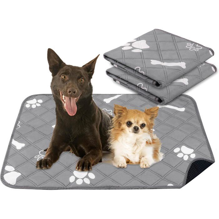 Alèses lavables pour chiens 45 x 60 cm réutilisables et ultra-absorbantes Lot de 2 alèses imperméables pour chiots.