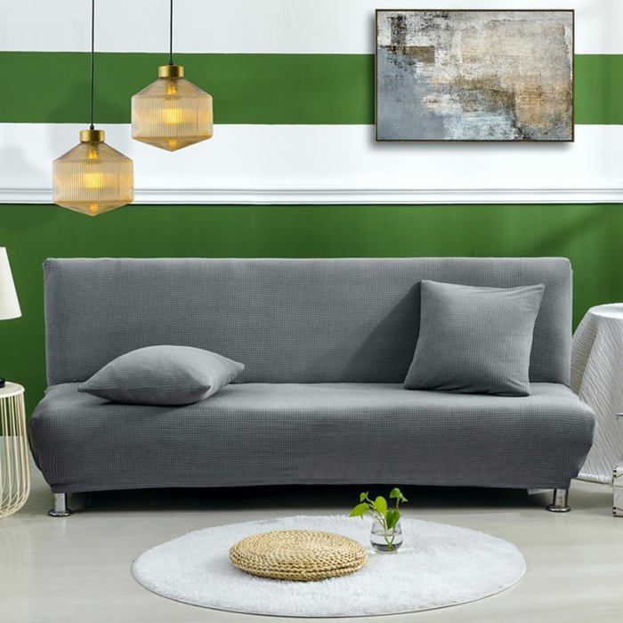 Housse imperméable extensible pour canapé-lit futon pliant 2-3 places sans accoudoirs dark grey taille S