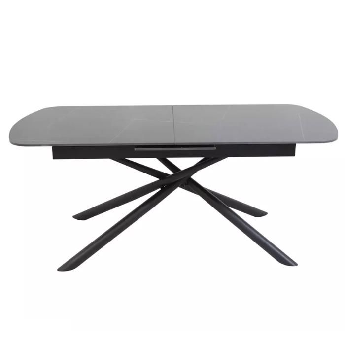Table à Manger - Meubles&Design - Table scandinave extensible 160 + 40 cm en céramique noir mat et métal - ROTOR 2 Table à Manger - Meubles&Design - Table scandinave extensible 160 + 40 cm en céramique noir mat et métal - ROTOR 2