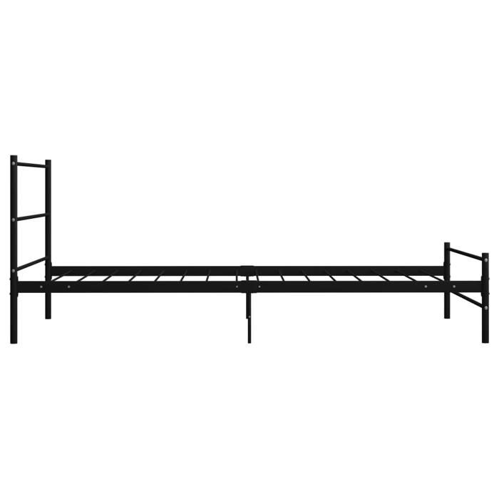 Magnifique Cadre de lit simple - Sommiers à lattes - pour adulte - sans matelas - noir métal 90x200cm 2789