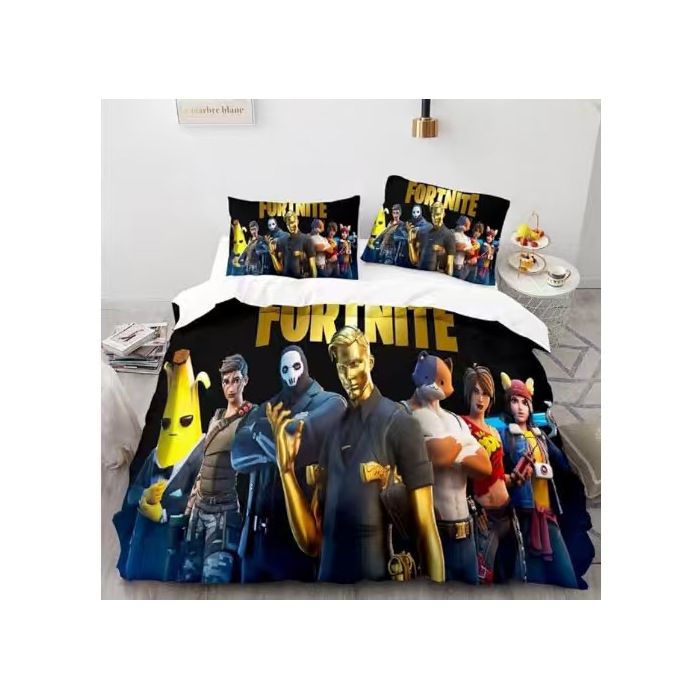 Série de literie 3D Fortnite un drap 220x240 cm et deux taies doreiller 65x65 cm
