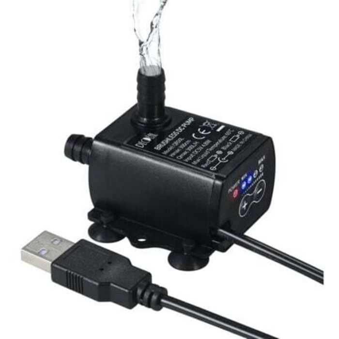Pompe à eau mini sans balais 300 cm USB 5V 48 W 300 L/h