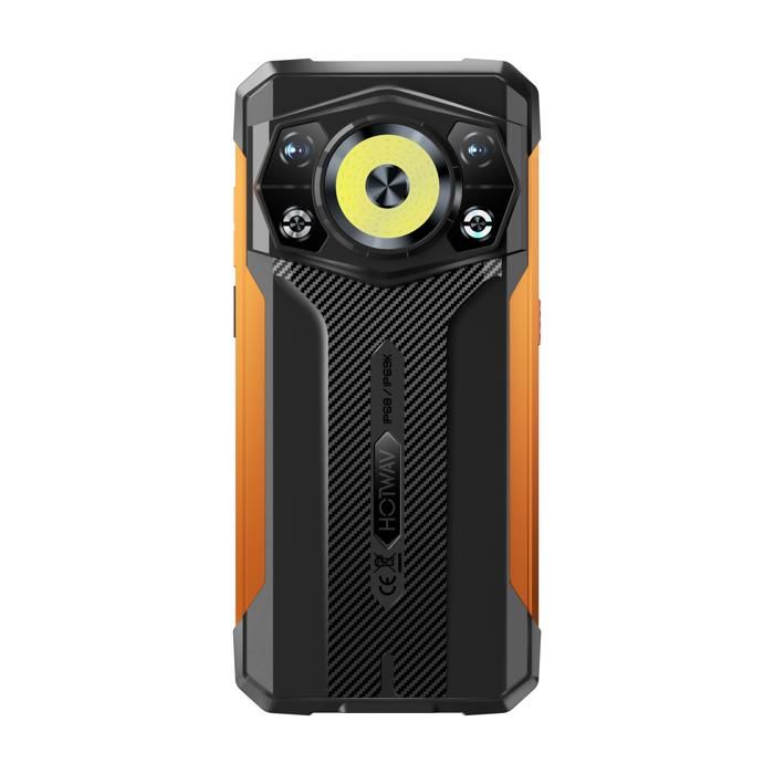 HOTWAV Cyber 17 4G Smartphone Robuste Android 16 Écran 675 16(6+10)Go/128Go6200mAh 48MP NFC/GPS/Face ID IP68 Téléphone-Orange