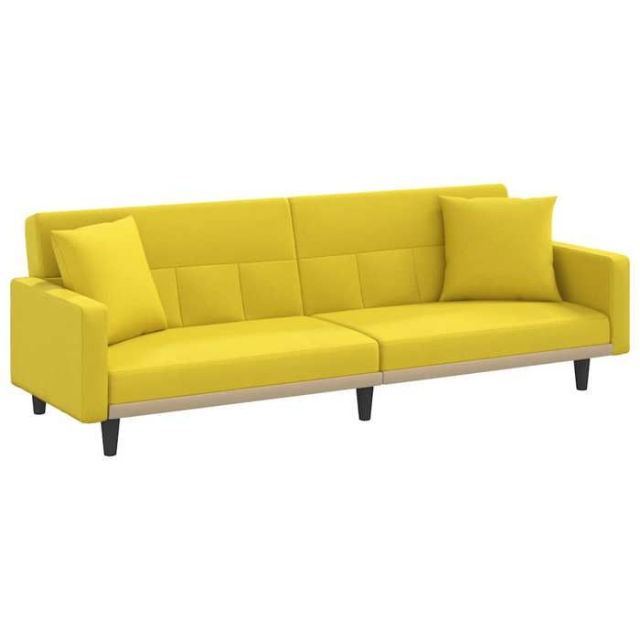 CLIC-CLAC Canapé Lit Convertible 2 Places avec coussins jaune clair tissu ZENCORE2026 1 17640121