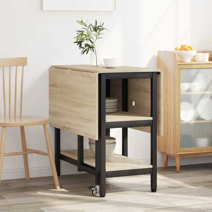 Table cuisine - {1 pièce} - Cadre fiable - Table de salle à manger 122 x 80 x 765 cm - Bois dingénierie Chêne Sonoma （891459）