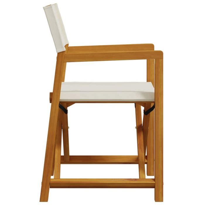 Chaises de jardin pliables - (lot de 4) - Meuble de Siège - blanc crème tissu CC1252