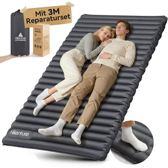 Matelas Isolant Gonflable Pour 2 Personnes Auto-Gonflant Ultra Léger 120 Cm Avec Sac De Pompe Pour LExtérieur La Randonnée La Pla