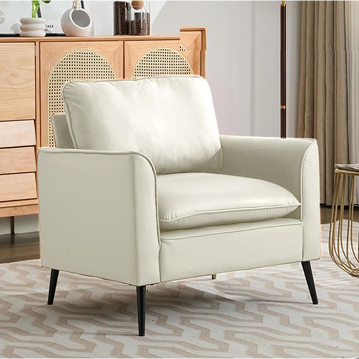SENVIRO fauteuil une place esprit nordique rétro lignes minimalistes blanc
