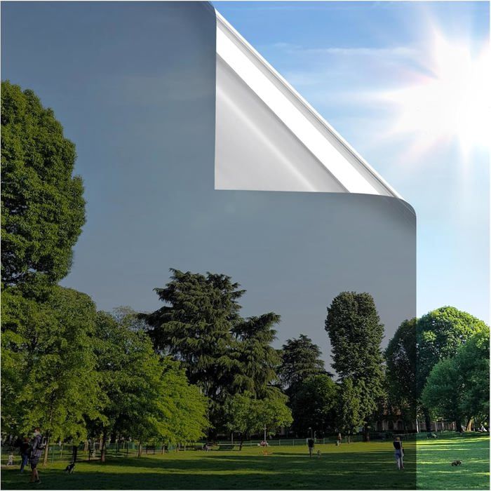 Film Miroir Sans Tain pour Fenêtre - Anti-Chaleur Anti-UV Électrostatique Sans Colle Brise-Vue Protection Privée 75x400cm