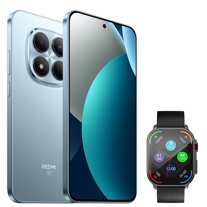 Smartphone Xiaomi REDMI Note 15 Pro 5G 12 Go RAM 512 Go ROM Bleu Avec Montre connectée