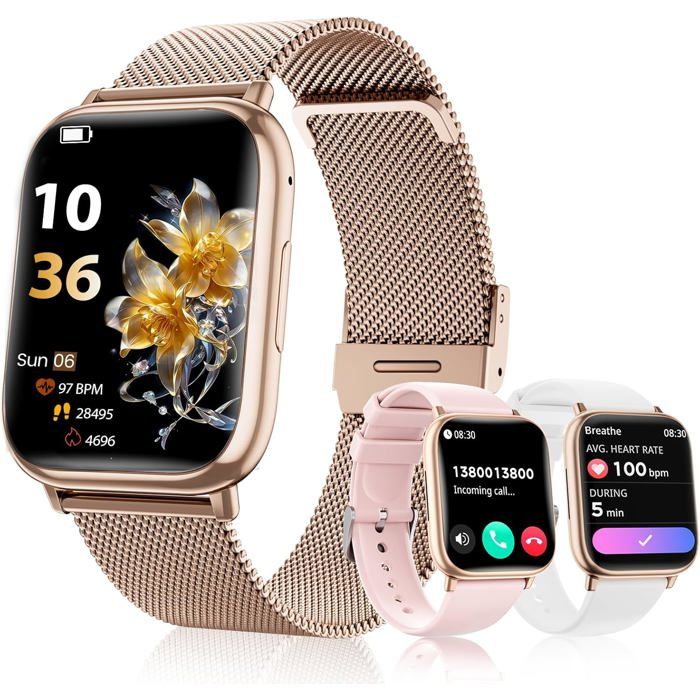 Montre Connectée Femme Avec Appel Bluetooth 1.83 Hd Smartwatch Avec 24H Fréquence Cardiaque Spo2 Sommeil Ip68 Podometre 120+ Mode Montre Connectée Femme Avec Appel Bluetooth 1.83 Hd Smartwatch Avec 24H Fréquence Cardiaque Spo2 Sommeil Ip68 Podometre 120+ Mode