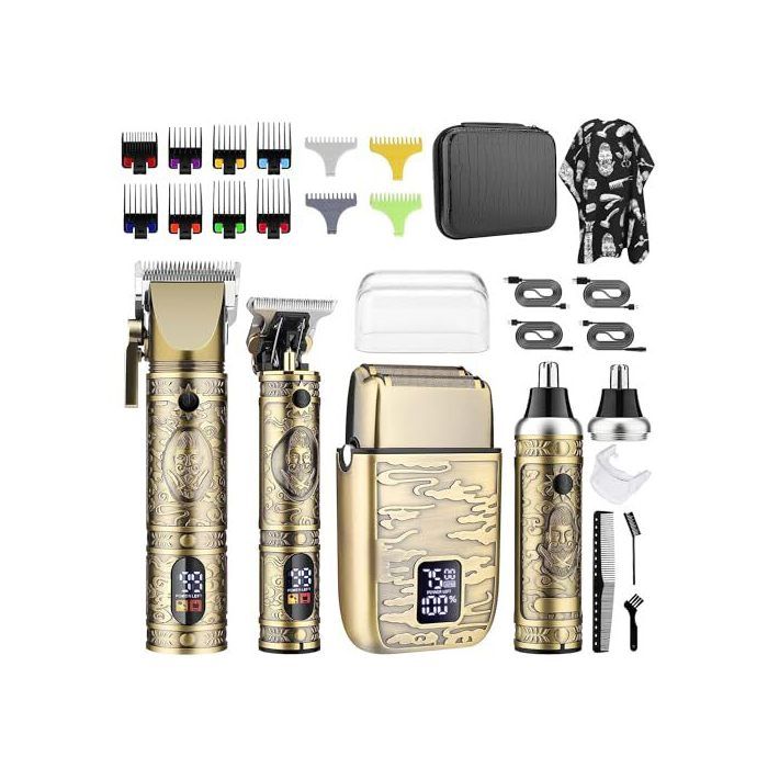 Tondeuse pour hommes professionnelle kits tondeuse sans fil pour hommes électriques couper cheveux avec écran LED barbier