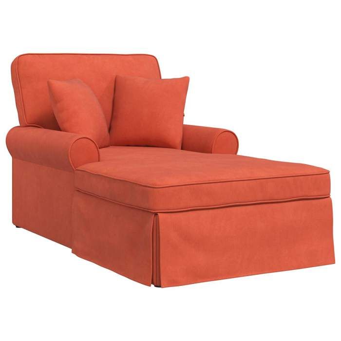 Chaise lounge 2 PLACE - Canapé DOUBLE - avec jupe avec coussin 3 pcs - Rouge orange 91x157x91 cm V3384