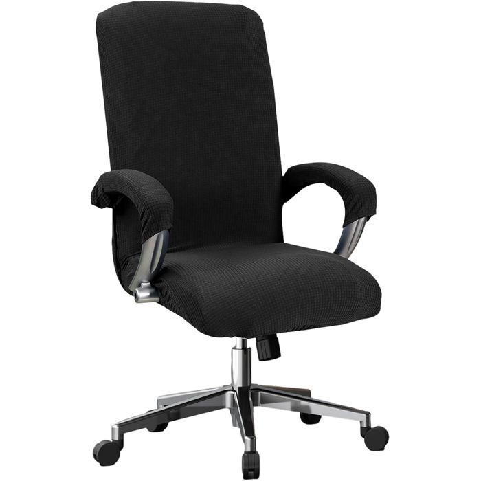 Housse de Chaise de Bureau Extensible Housse de Fauteuil Rotatif Élastique Housse de Siège dordinateur Amovible Universel(noir)