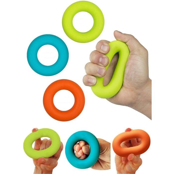 Accessoire de renforcement de la préhension — Anneaux de préhension en silicone (3 niveaux de résistance lot de 3)