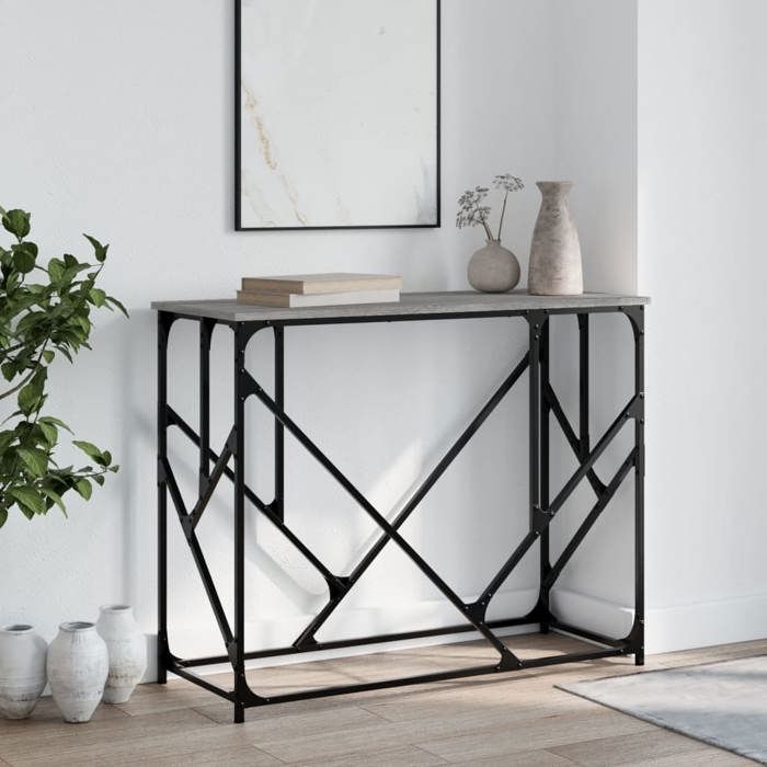 Petite Table basse NANAS Neuf Table console (1 PC) sonoma gris 100x40x80 cm bois dingénierie &1051