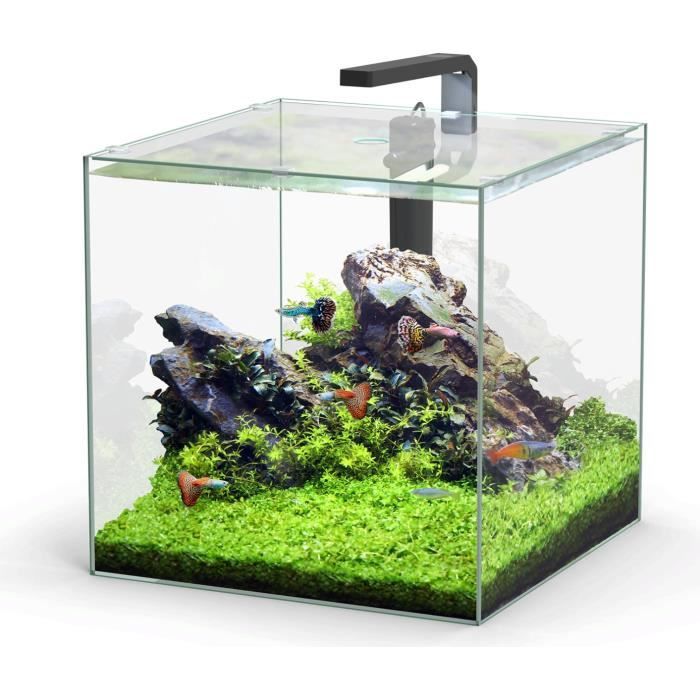 aquarium poisson kubus 54l noir - aquatlantis