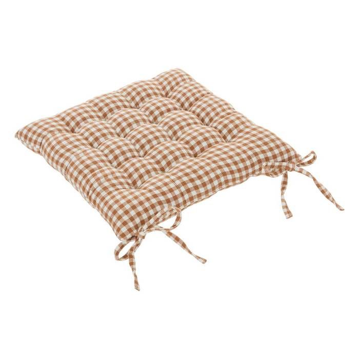 Galette de chaise - ATMOSPHERA - The floral - 38x38cm - Marron tonka - Intérieur