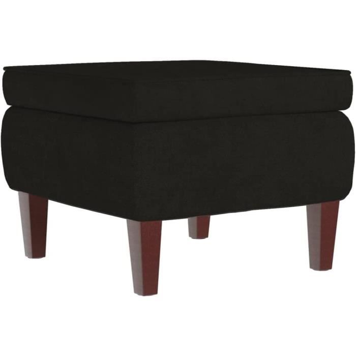 Repose-Pied Pouf Velours Bleu 70x55x41 Cm - Tabouret Canapé Chambre Et Salon
