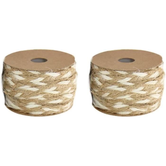 Anstore Lot 2 Rouleaux Ficelle Jute Naturelle 400m - Emballage Cadeau Décoration Mariage Jardin