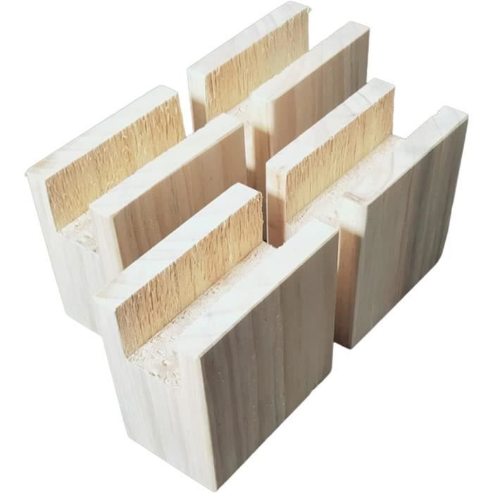 Lot De 3 Socles/Rehausseurs En Bois Marron - 12.7cm, 15.2cm, 20cm - Pour Décoration Maison