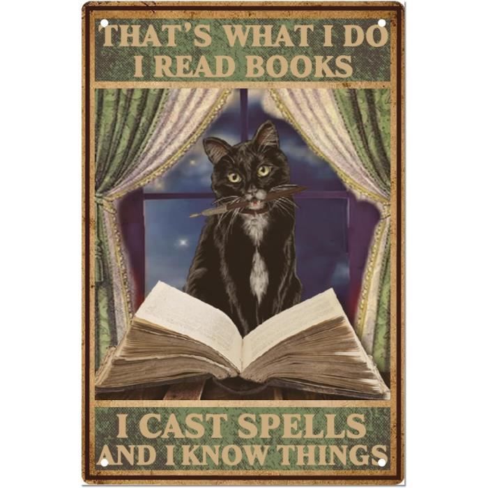 Plaque Murale Déco Chat En Métal émaillé – 30x20 Cm – Multicolore – Style Rétro Et Original