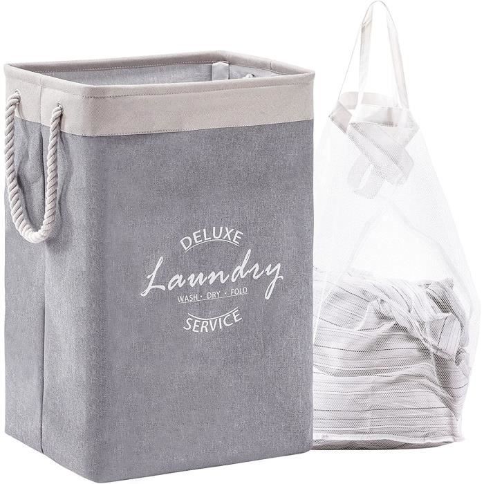 Panier à Linge Sale Pliable 72L - Tissu Résistant, Poignée, Autonome, Rangement Facile