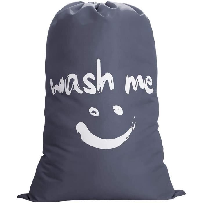 Sac à Linge Toile Coton 65x45cm - Cordon Serrage - Pour Jouets/Voyage/Lave-linge - Lavable