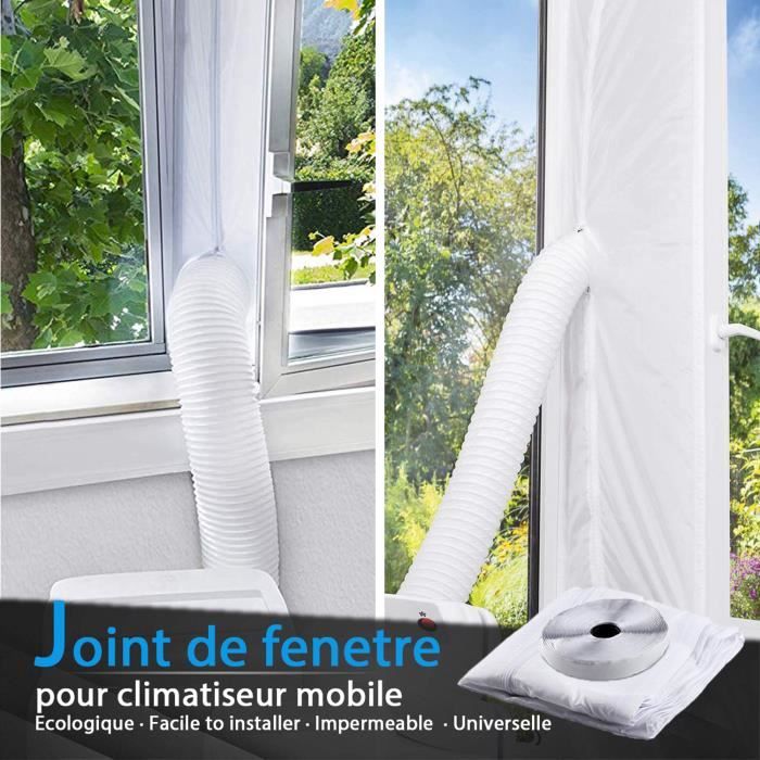 Kit De Calfeutrage Pour Climatiseur Mobile – 4 Mètres, Blanc, Polyester | Étanchéité Fenêtre, Anti-insectes, économie D’énergie – Installation Sans Perçage, Universel