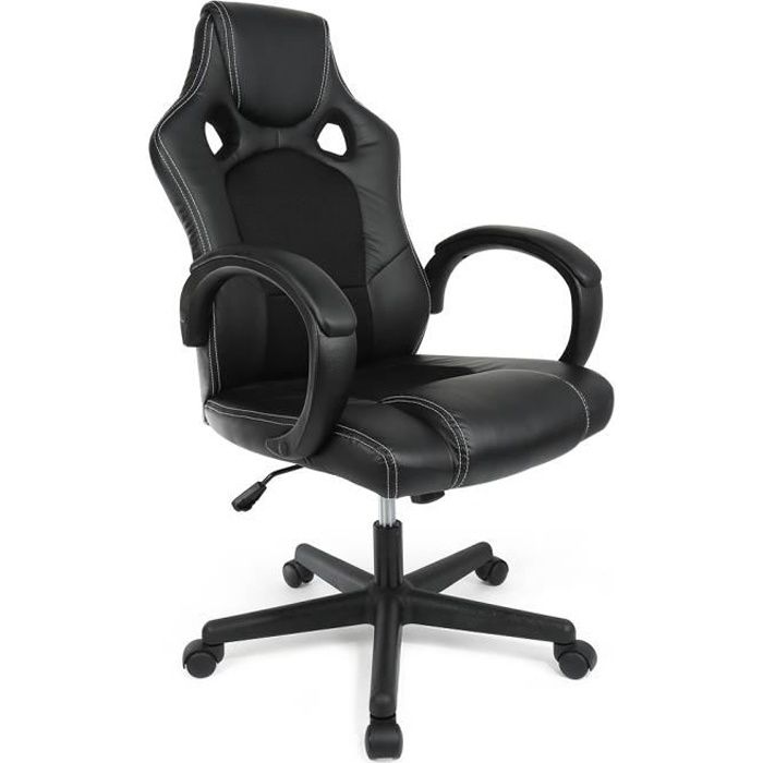 Fauteuil De Bureau Gamer Noir Inclinable Rotation 360 Coloris Noir Prix Pas Cher Cdiscount