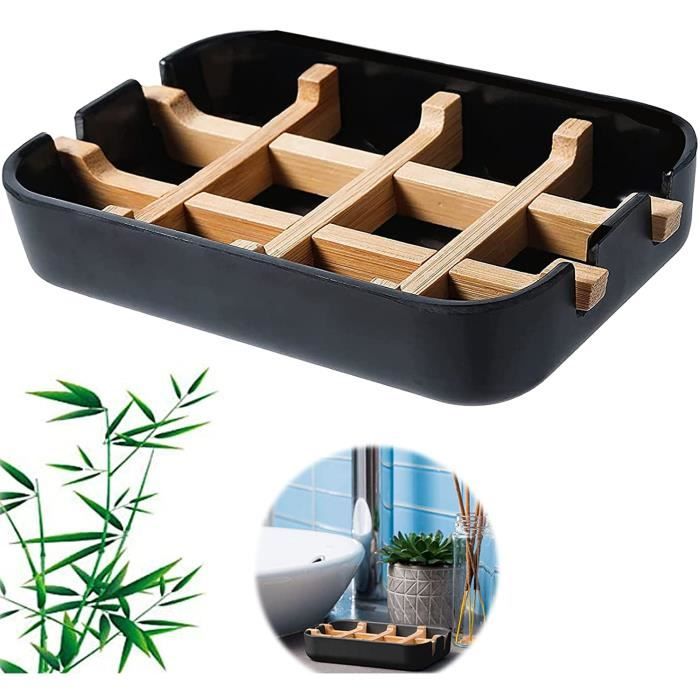 B -Porte Savons En Bois De Bambou Naturel, Portable, Pour La Salle De Bain Et La Douche