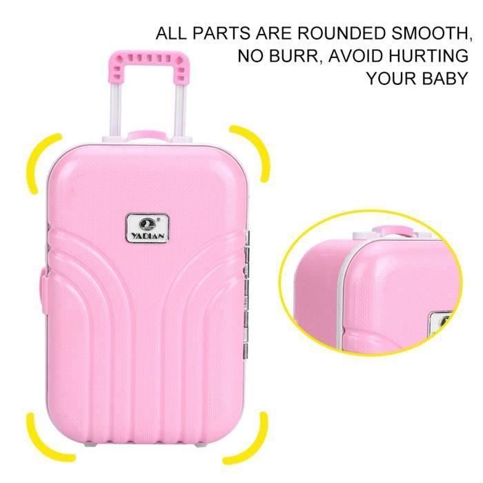 PAR Valise bébé jouet mignon valise à roulettes en plastique mini boîte à  bagages (argent)