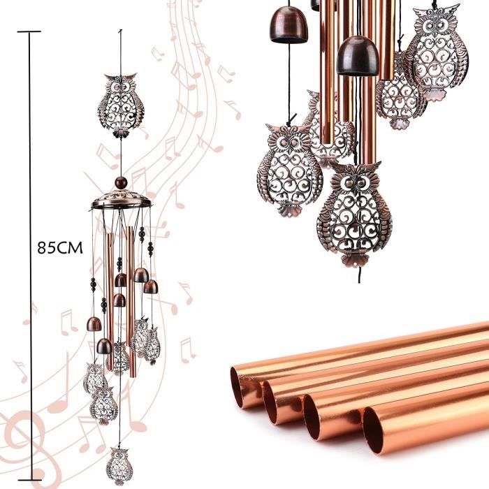 Carillon Éolien 6 Tubes Aluminium Argent – Carillons De Vent Décoratifs Jardin & Maison