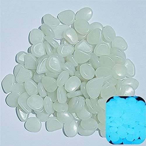 100 Galets Lumineux Phosphorescents Pour Jardin - Rechargeables à La Lumière - Décoration Allée Et Cour - Blanc