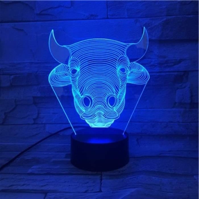 LED Veilleuse 7 Couleurs Tactile Interrupteur USB 3D Illusion Lampes Créativité LED Veilleuse 7 Couleurs Tactile Interrupteur USB 3D Illusion Lampes Créativité