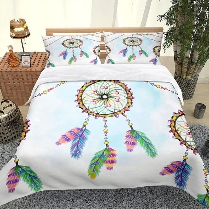 Housse De Couette 220X240 Cm Attrape-Rêves Jaune Parure Housse Couette