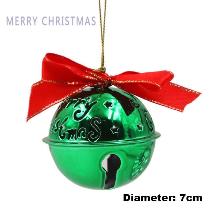 La couleur verte Cloches de sapin de noël en alliage, grande cloche de