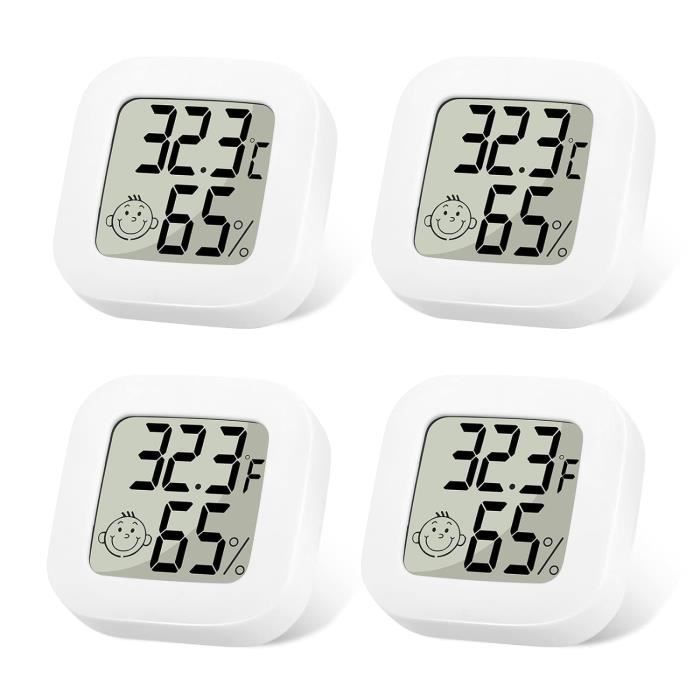 2 Thermomètres Hygromètres Numériques LCD - Précision ±1°C, Pour Intérieur, Chambre, Cave, Avec Aimant Et Support
