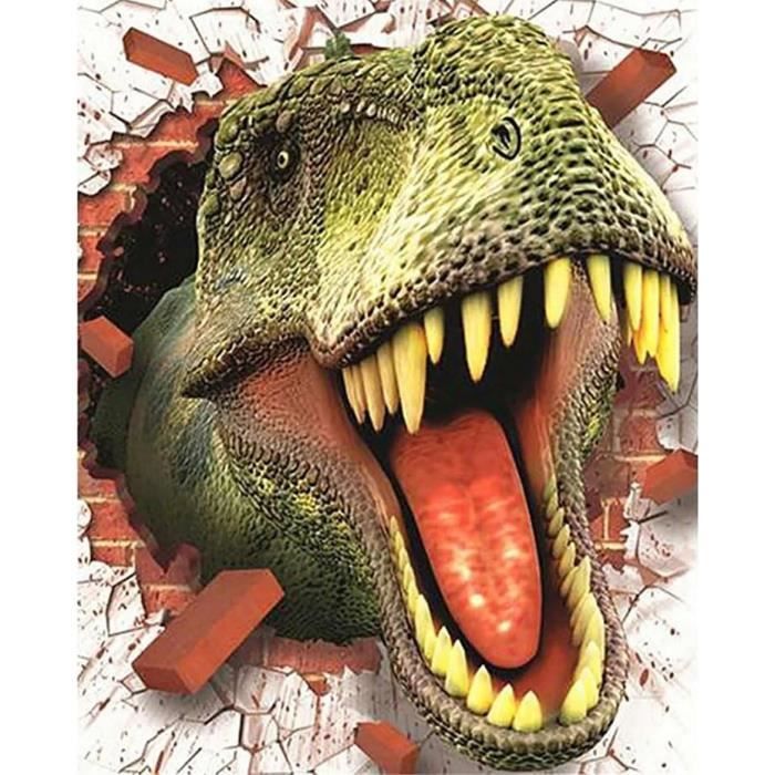 Kit Diamond Painting Dinosaures Pour Enfants - Autocollants Avec Pierres Brillantes - Activité Créative 5 Ans Et +
