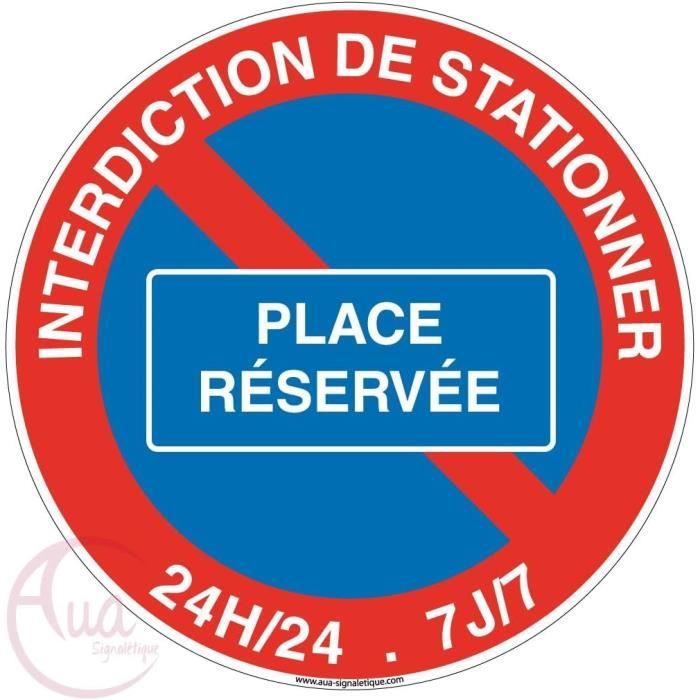 Panneau Interdiction De Stationner Place Réservée - Ø 450 Mm, Pvc 1.5Mm ...