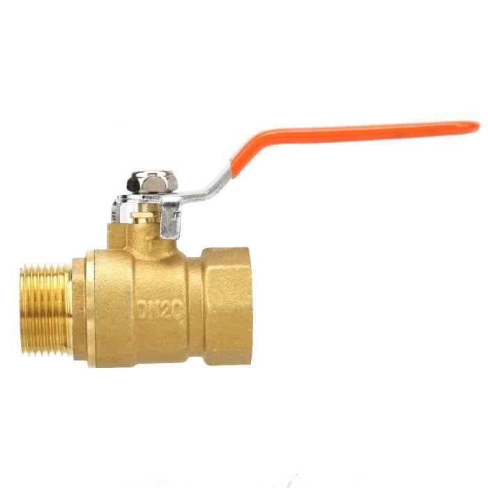 Filetage mâle 1/4NPT Poignée rotative, débit gaz huile eau robinet à