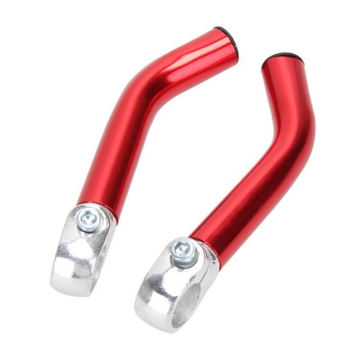 Guidon Vélo Montagne Alliage Aluminium Ergonomique avec Cornes de Bar Rouge LAANCOO - 2pcs