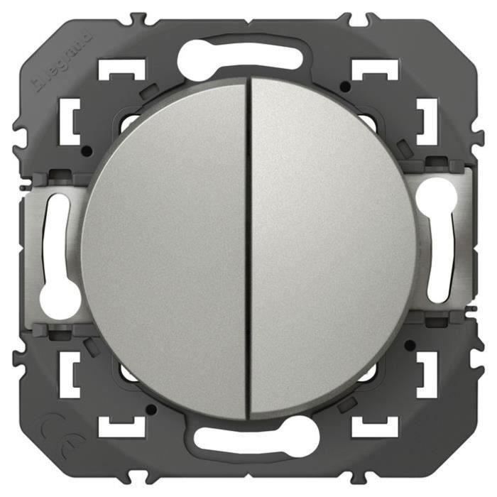 LEGRAND - Double va-et-vient 10A aluminium Dooxie