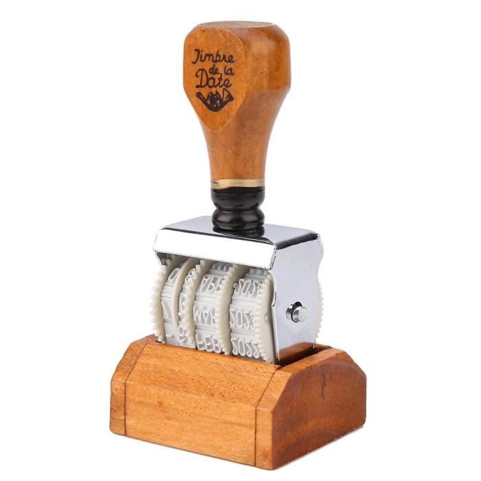 TMISHION Timbre En Bois Timbre De Roue De Roulement De Joint De Date En Bois Police Vintage Pour - 3