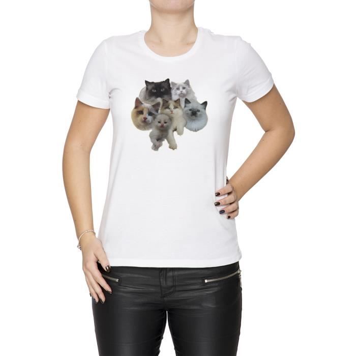 Tee Shirt Ragdoll Chats Race Femme Cou D Equipage Blanc Manches Courtes Taille Xl Women S White X Large Size Xl Blanc Cdiscount Pret A Porter